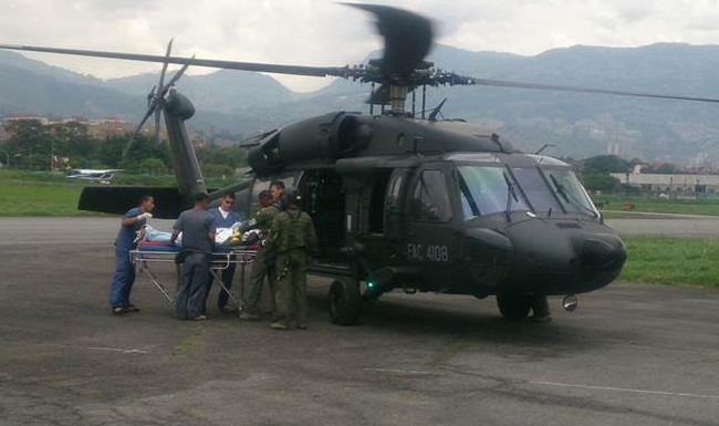 Helicópteros de la Fuerza Aérea, evacuaron de zona boscosa de San Francisco a  soldados de Ejercito Nacional